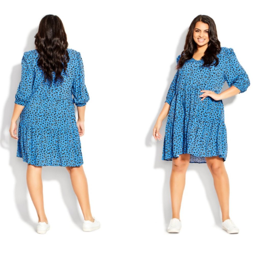 NWT, CHIC** - LORALETTE To The Max Mini Dress - blue animal | OFFERS WELCOME!